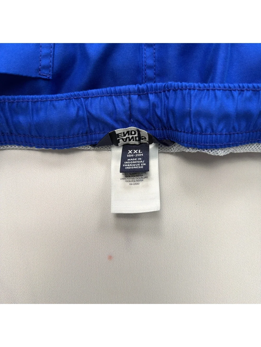 Lands' End Swim Trunks Blue Elastic Waist -  XXL Husky
